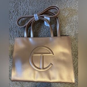 Medium Copper Gold Telfar Shopping bag